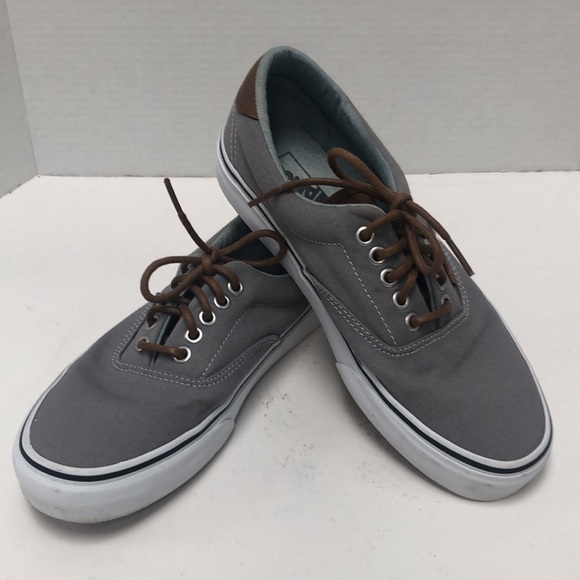 Vans in gray with brown trim